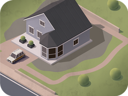 Simple house, without vegetation surrounding it